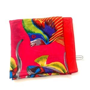 ADRIENNE VITTADINI Vintage 
Designer Silk Scarf, Colorful Print, 36” square